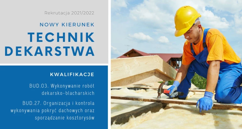 Plakat reklamujący technika dekarstwa
