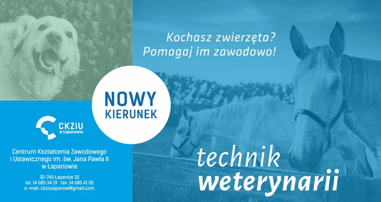 Plakat reklamujący technika weterynarii