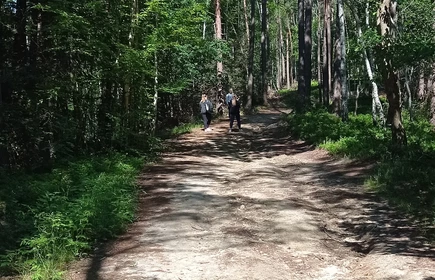 Uczestnicy wycieczki na szlaku.