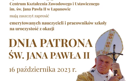 plakat promujący wydarzenie - Dzień Patrona Szkoły