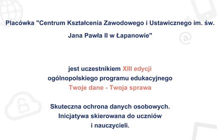 Potwierdzenie uczestnictwa w  „Twoje dane - Twoja sprawa”.