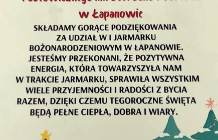 Podziękowanie za udział